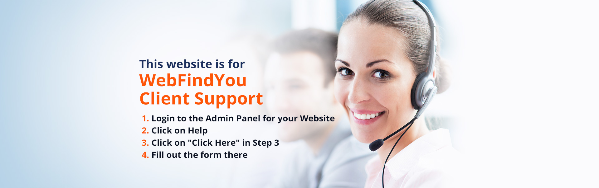 WebFindYou Support Steps